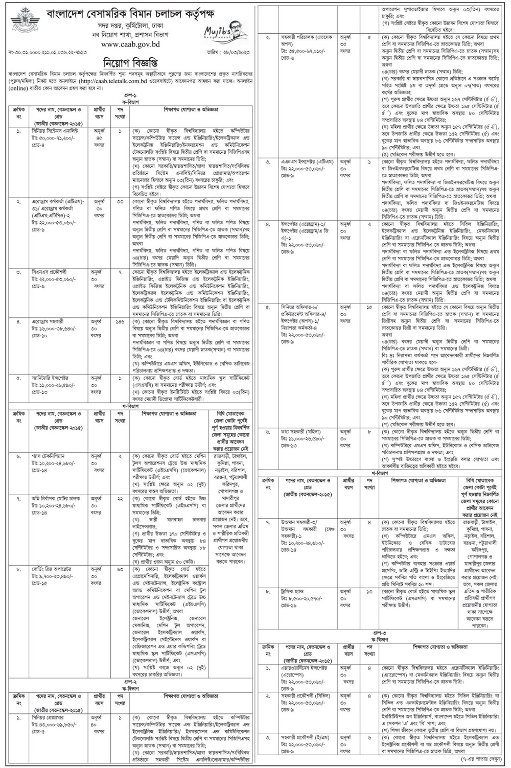 bangladesh-civil-aviation-authority-job-circular-2023